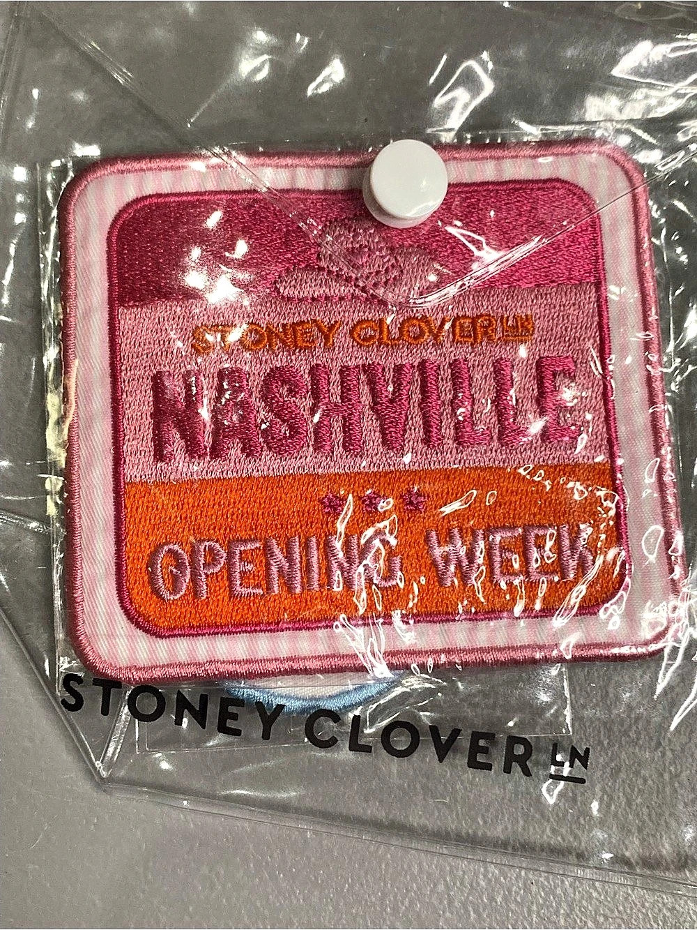 Stoney Clover Lane Nashville Opening Weekend patch Embroidered Patch Pink, Red &
